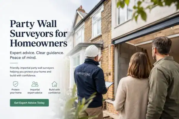 Image of couple with Party wall survey from Survey One Brighton and Hove